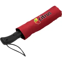 Whimsical Auto-Open Compact Umbrella Red Pouch
